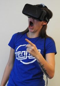 girl watching VR