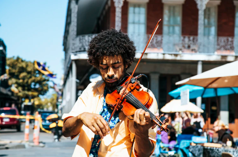 playing violin