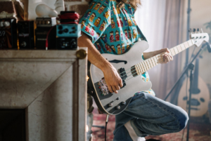 white guitar